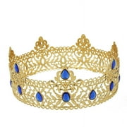 Round Wedding King Tiara Headpiece For Men Rhinestone Royal Crown Hair Ornaments Important Occasion Head Jewelry Accessories